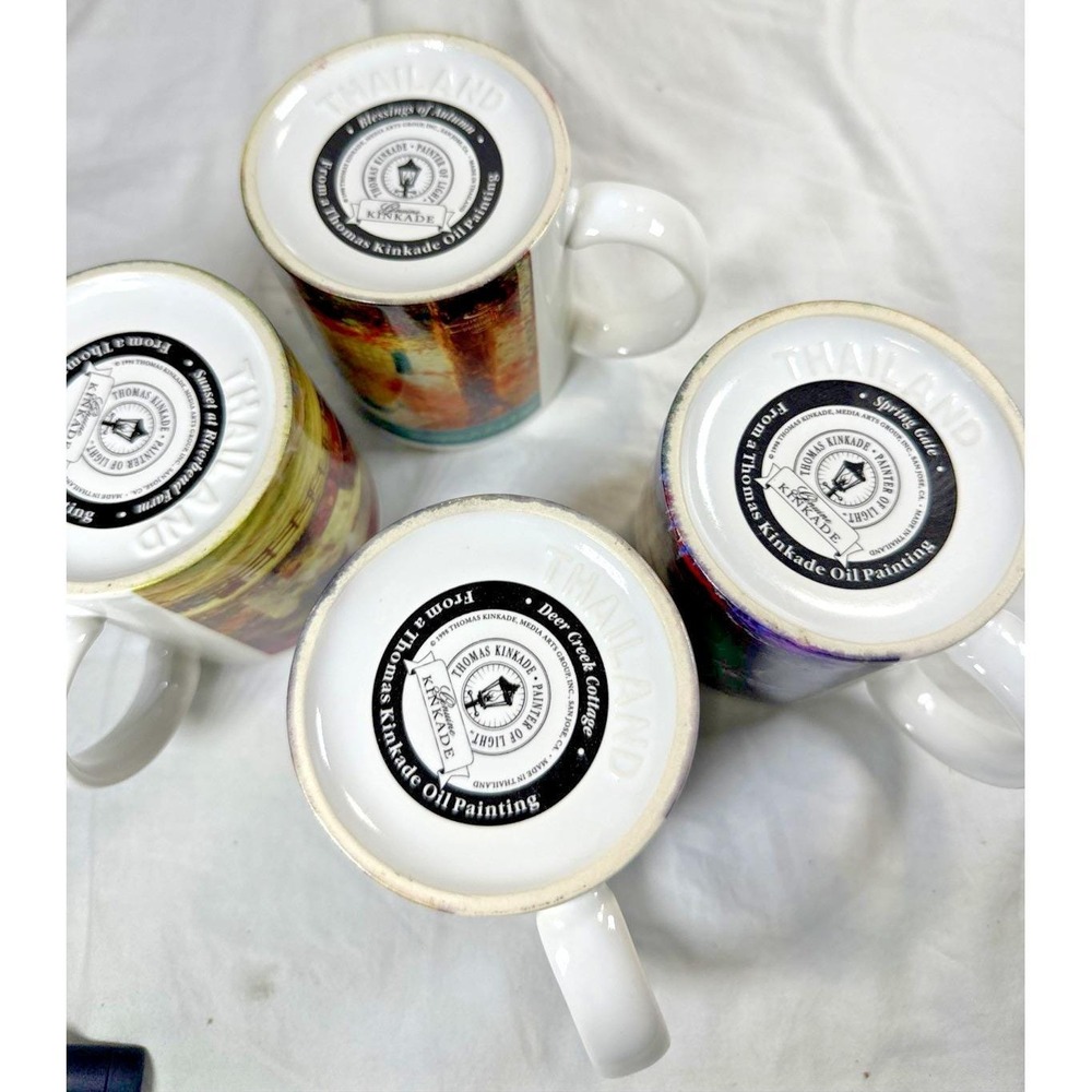 Vintage Thomas Kinkade Four Seasons Mug Set of 4 Complete Collection NOS - Picture 15 of 16